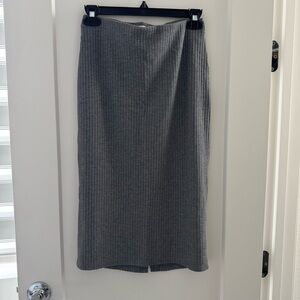 Gray Knit Midi Dress